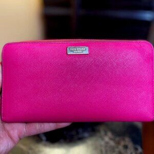 Kate Spade, EUC Leather Zip Around Wallet Sweetheart Pink